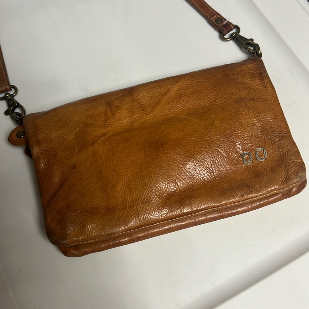 Brown Baseball Leather Crossbody